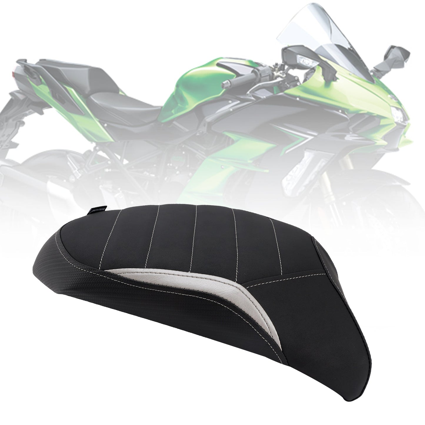 2022-2025 Per Kawasaki Ninja H2 Sx Green2 Cuscino sedile posteriore passeggero piatto in PU adatto Green2