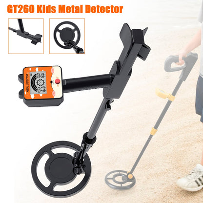 GT260 Metal Detector per Bambini, Impermeabile, Bobina di Ricerca da 6,3"" Nero
