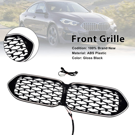 Griglia anteriore nera lucida diamantata per BMW Serie 2 F44 Coupé 2020-2023.