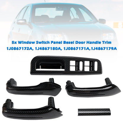Per VW Jetta MK4 1999-2004 5x pannello interruttori per finestre lunetta maniglia per porta set di finiture