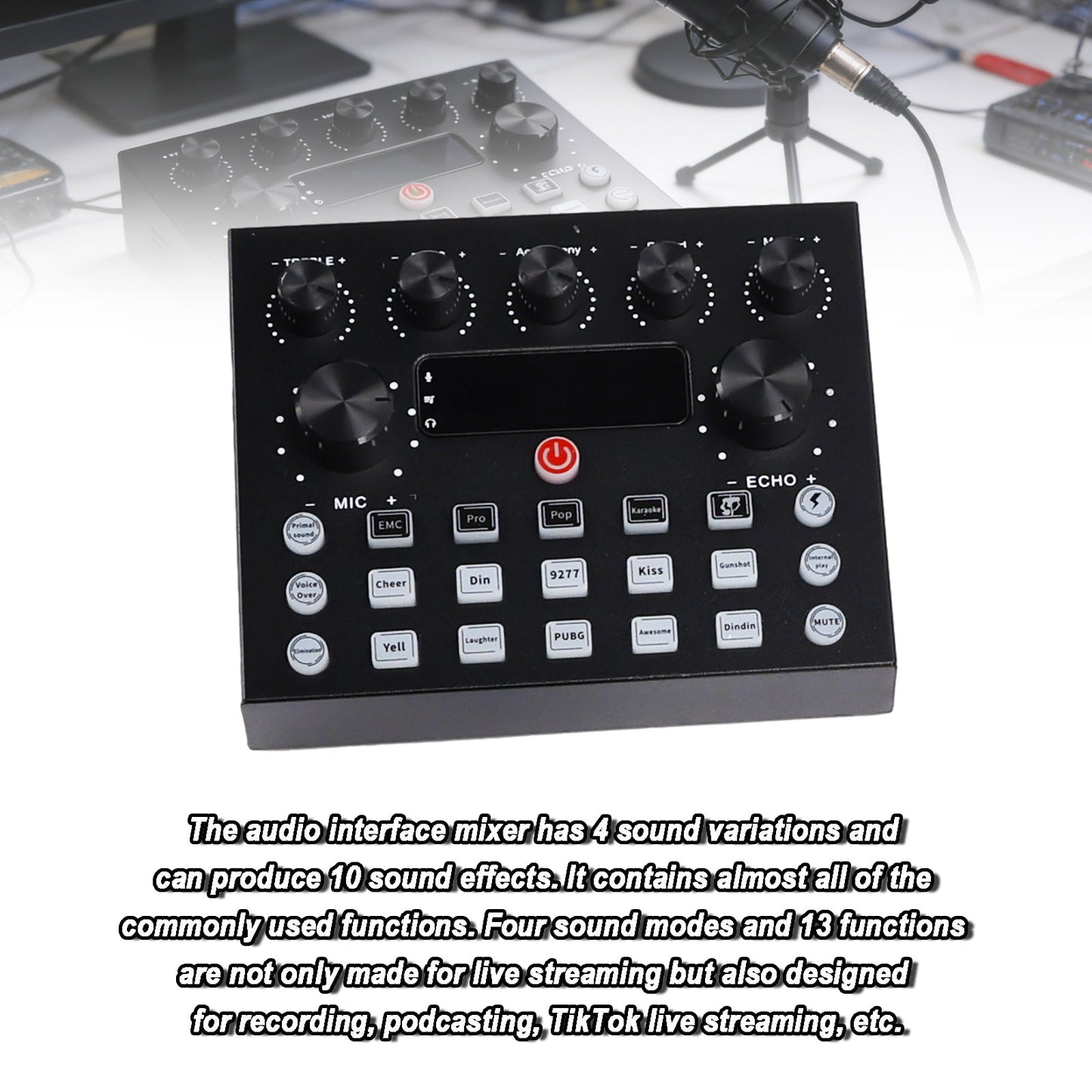 Scheda audio V8s, set di schede audio per live, podcast, registrazioni, canto, streaming e giochi.