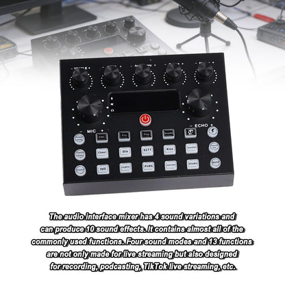 Scheda audio V8s, set di schede audio per live, podcast, registrazioni, canto, streaming e giochi.