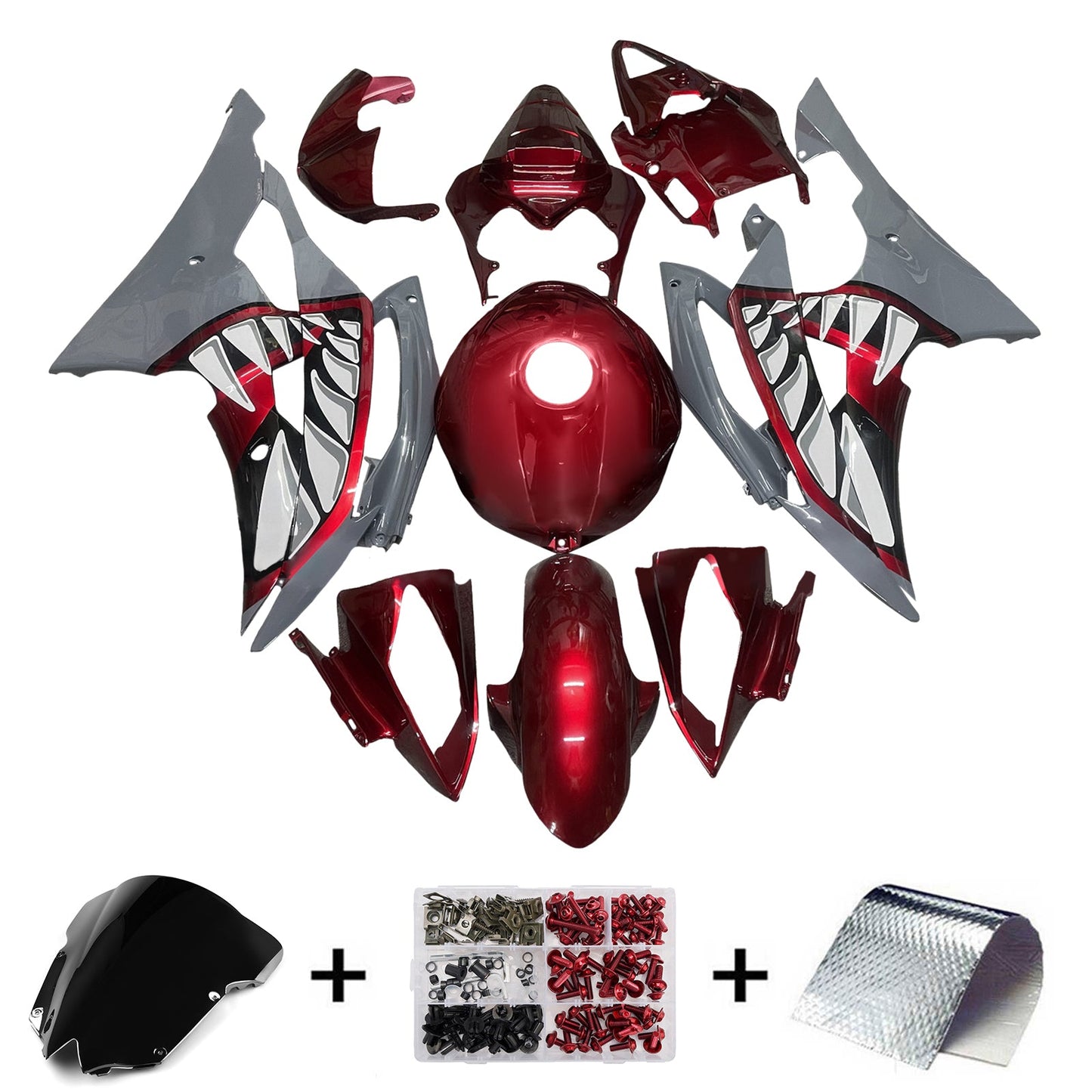 Kit carenatura iniezione plastica ABS per Yamaha YZFR6 YZF-R6 2008-2016