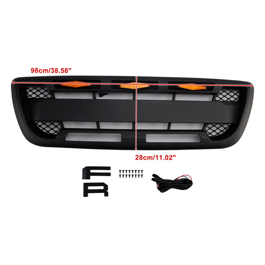 Griglia paraurti anteriore nera opaca Ford Ranger 1998-2000 con luce a LED