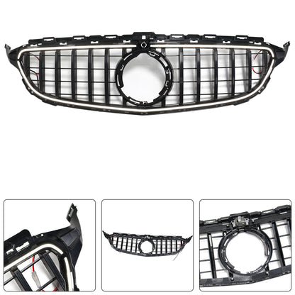Per Mercedes W205 C250 C300 2015-2021 W/LED Griglia paraurti anteriore nera