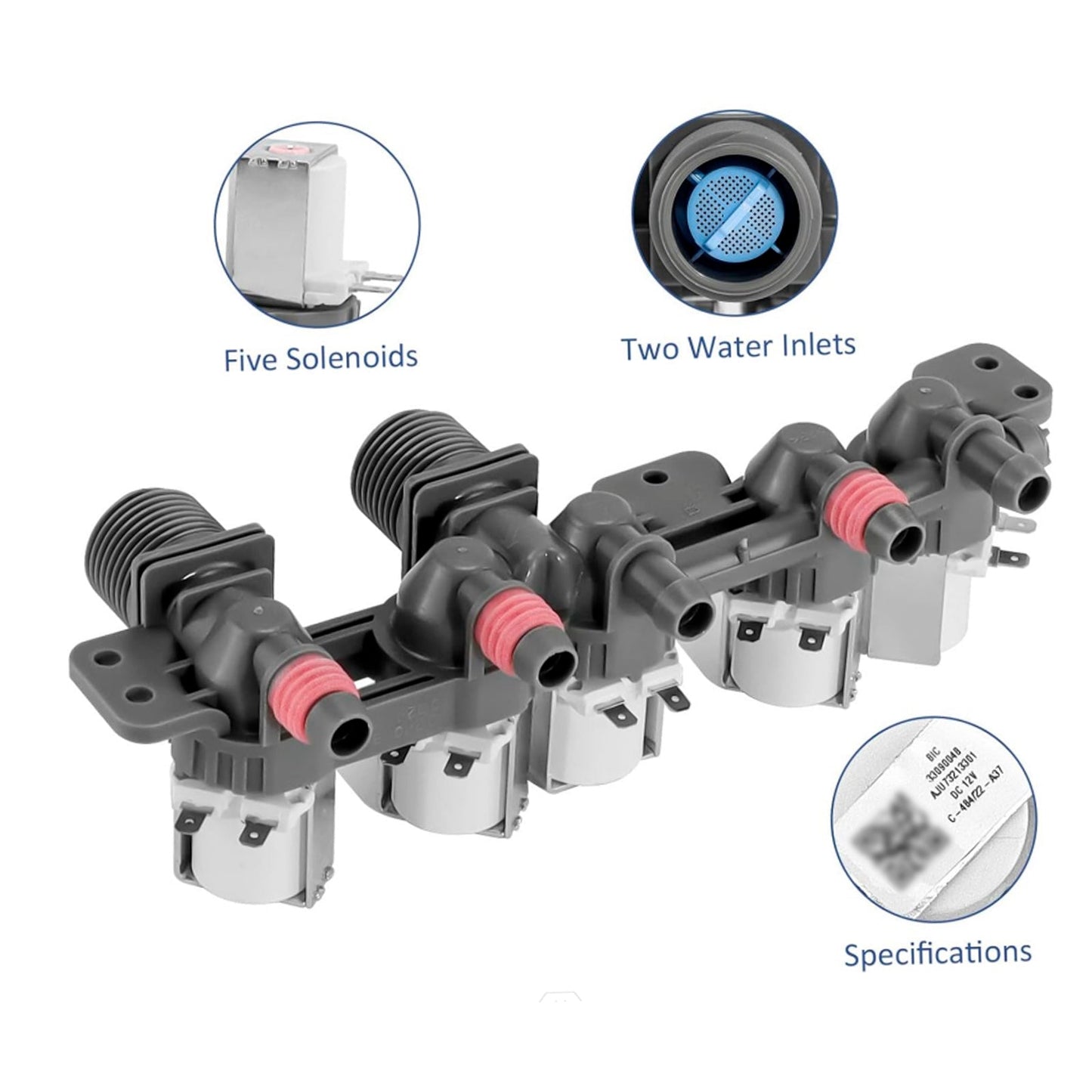 Ingresso acqua lavatrice AJU73213301 per WT1101CW WT4870CW WT7200CW 5183