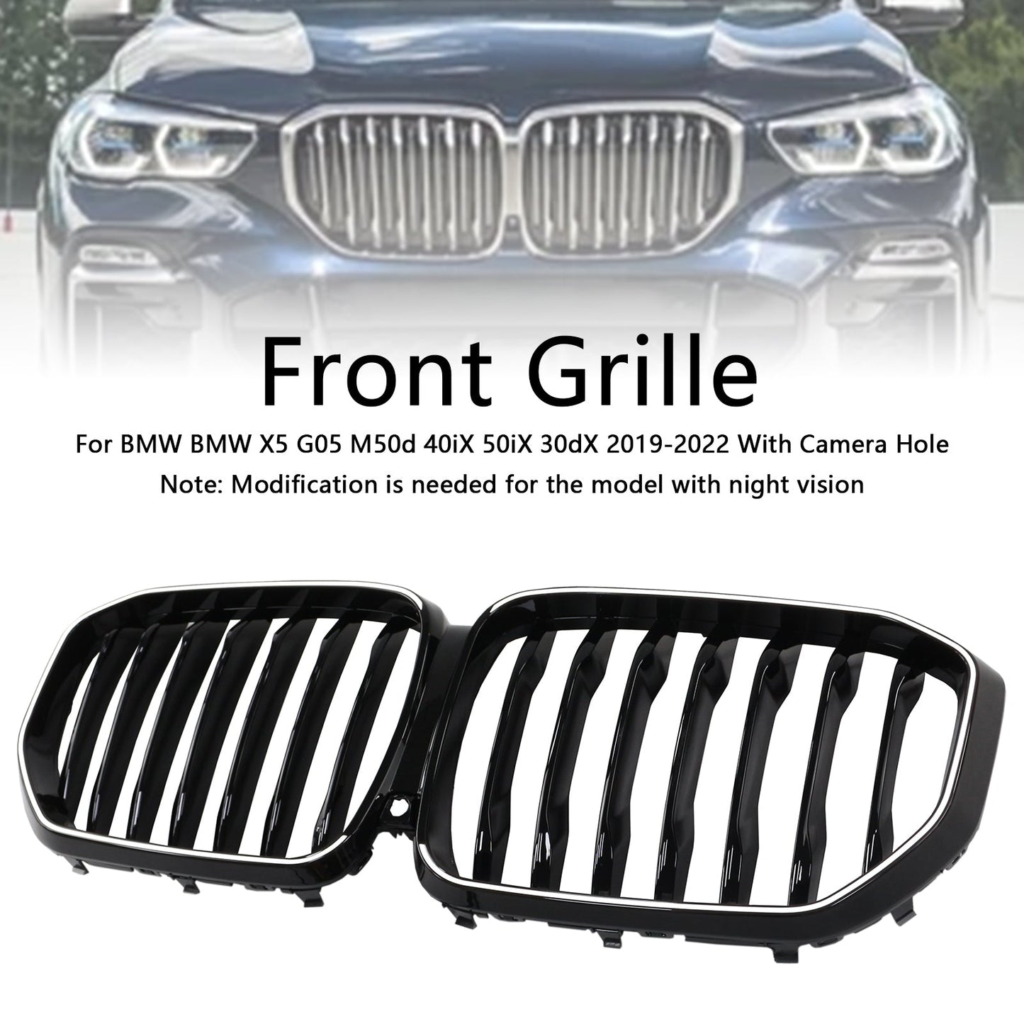 Griglia anteriore a rene nera lucida BMW X5 G05 2019-2022 M-Performance