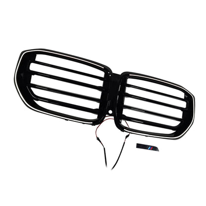 Griglia paraurti anteriore a linea singola con LED in stile M per BMW G05 LCI X5 2024+