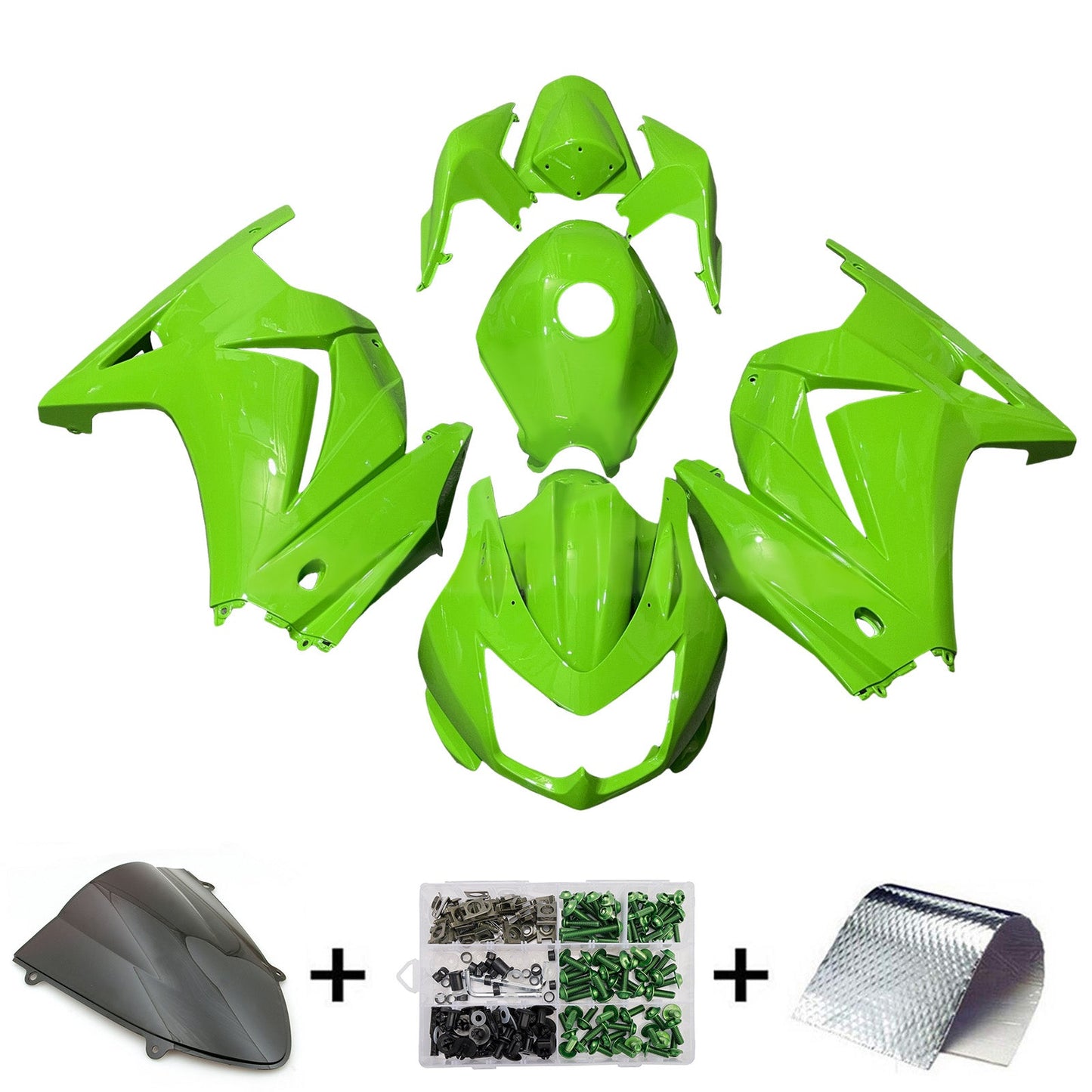 Kit carenatura iniezione in plastica ABS adatto per Kawasaki EX250 Ninja250R 2008-2012