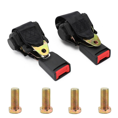 Cintura di Sicurezza Auto 2 Punti Retrattile Regolabile 120cm Colore Nero (Set da 2)