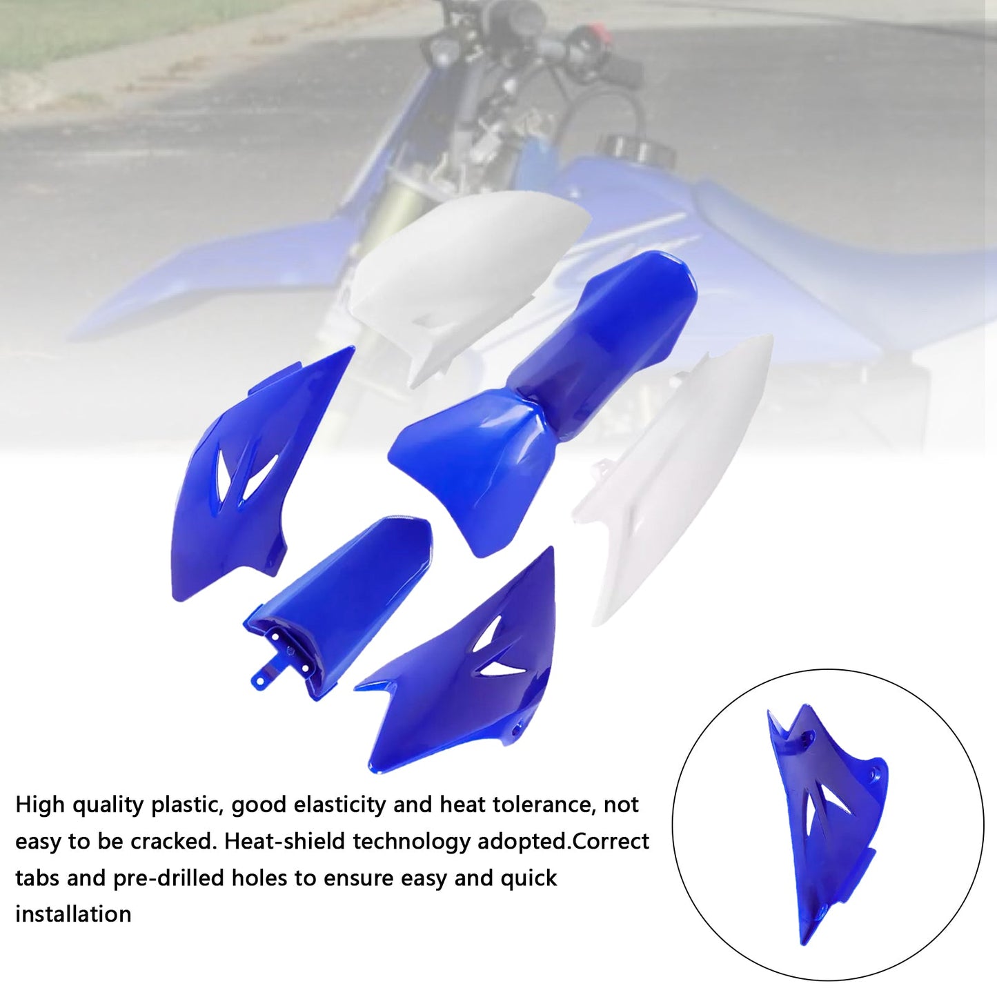 Kit plastiche per carrozzeria Yamaha TTR50 2006-2021, carenatura parafango anteriore e posteriore