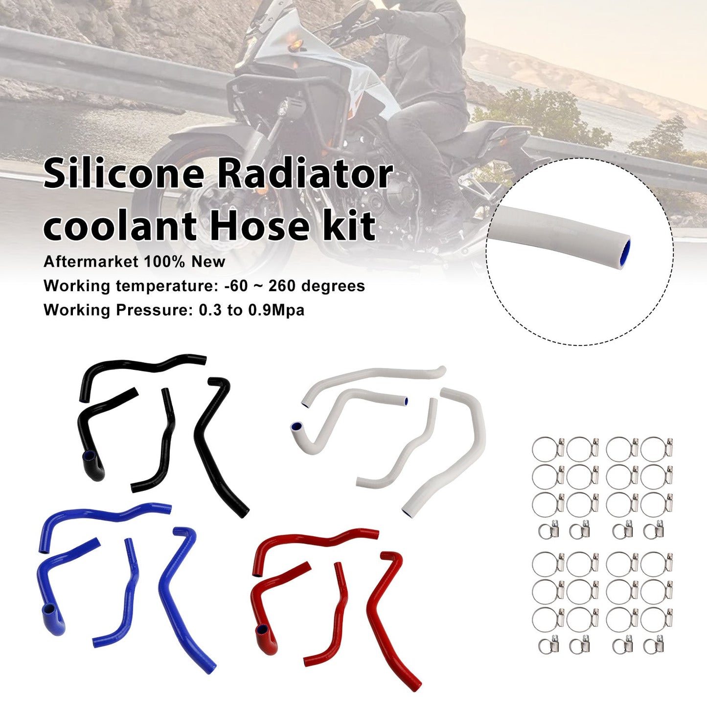Tubo flessibile in silicone per il liquido di raffreddamento del radiatore di Honda NX400 NX500 (2024-2025)
