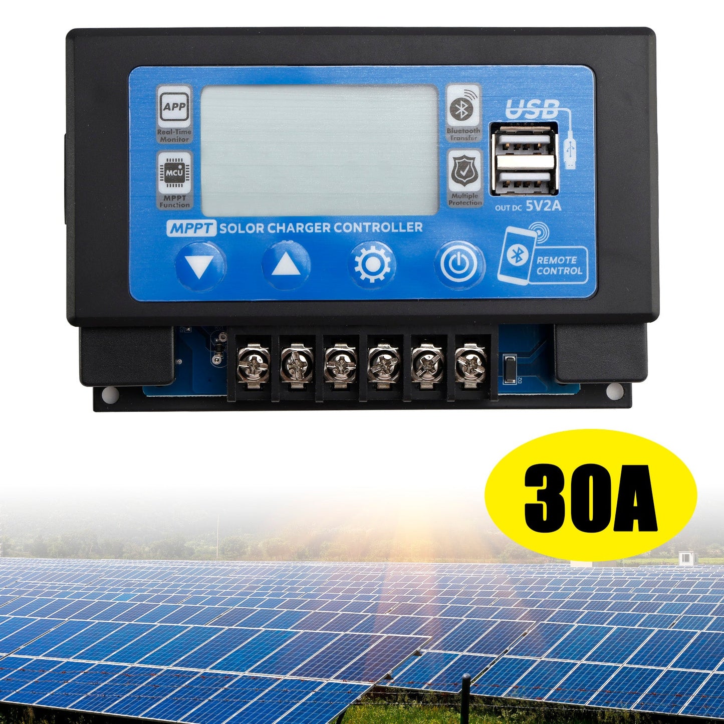 Regolatore solare MPPT dedicato con accumulo di energia Snap-On integrato da 30/60 A, Bluetooth