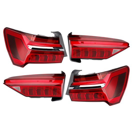2019-2023 Per Audi A6 C8 4 pezzi Gruppo fanale posteriore a LED sinistro, destro, esterno e interno