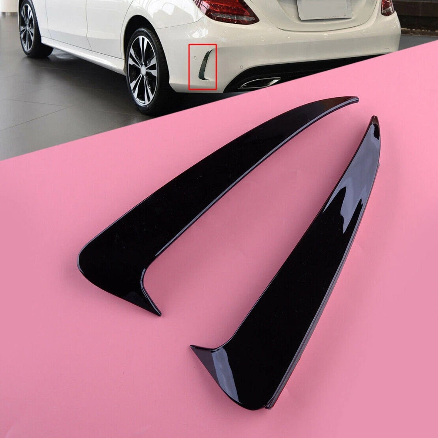 Copertura della presa d'aria posteriore nera lucida per Mercedes Classe C W205 C43 C63 2014-2019