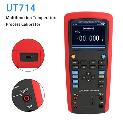 UT714 Tester multifunzione Calibratore di processo per temperatura Termocoppia