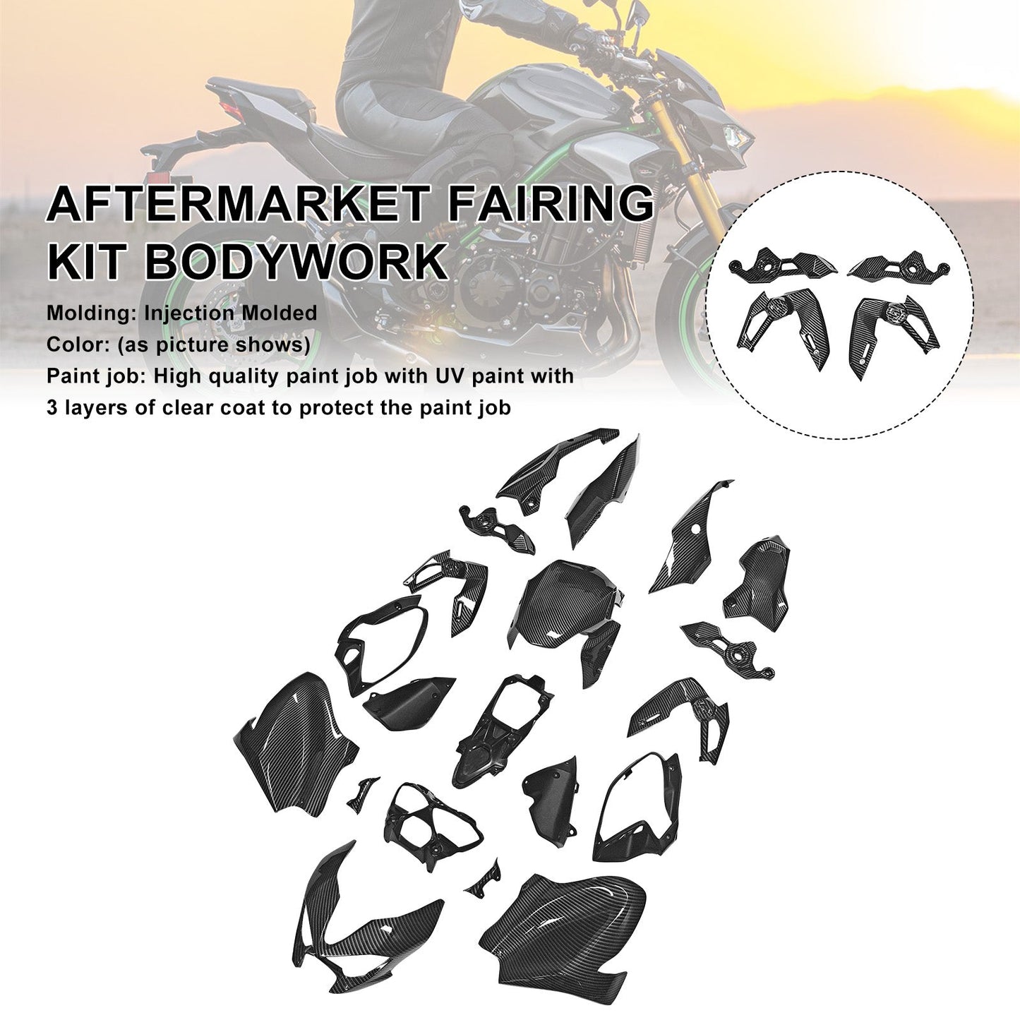Kit di carene stampate a iniezione per Kawasaki Z900 2025-2026