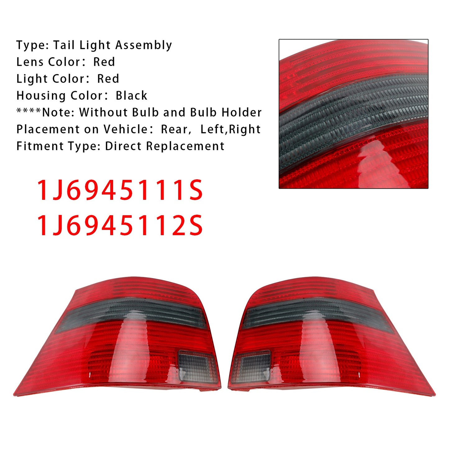 Fanale posteriore sinistro e destro VW Golf Mk4 Hatchback 1997-2005 1J6945111S 12S 1J6945111T