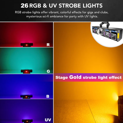 Luce di proiezione stroboscopica UV con sfera magica laser 5 in 1 da 96 immagini con telecomando
