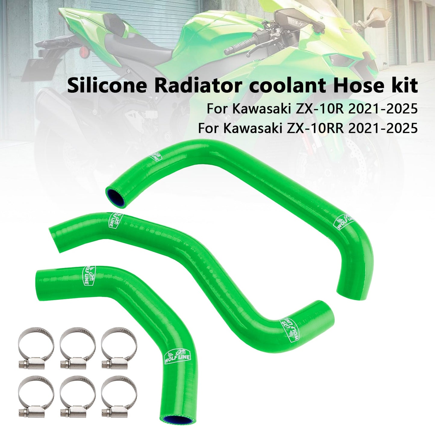 Tubo flessibile del liquido di raffreddamento del radiatore in silicone Kawasaki ZX10R ZX-10RR 2021-2025