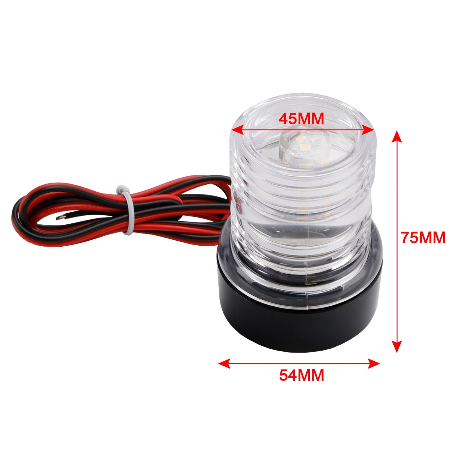 Luce di segnalazione di navigazione a LED da 2,7 W, per ancora, imbarcazione, lampada rotonda, barca, yacht, IP66