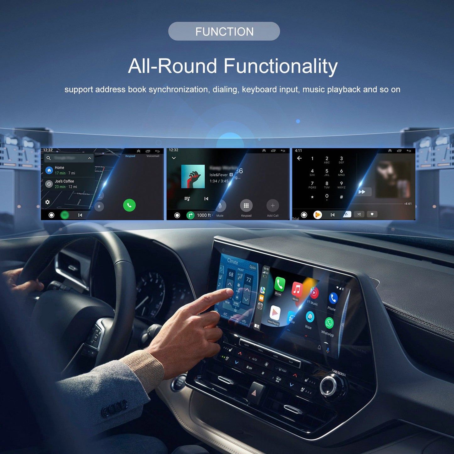 Adattatore wireless Apple Carplay Android Auto per auto con chiavetta USB 2 in 1