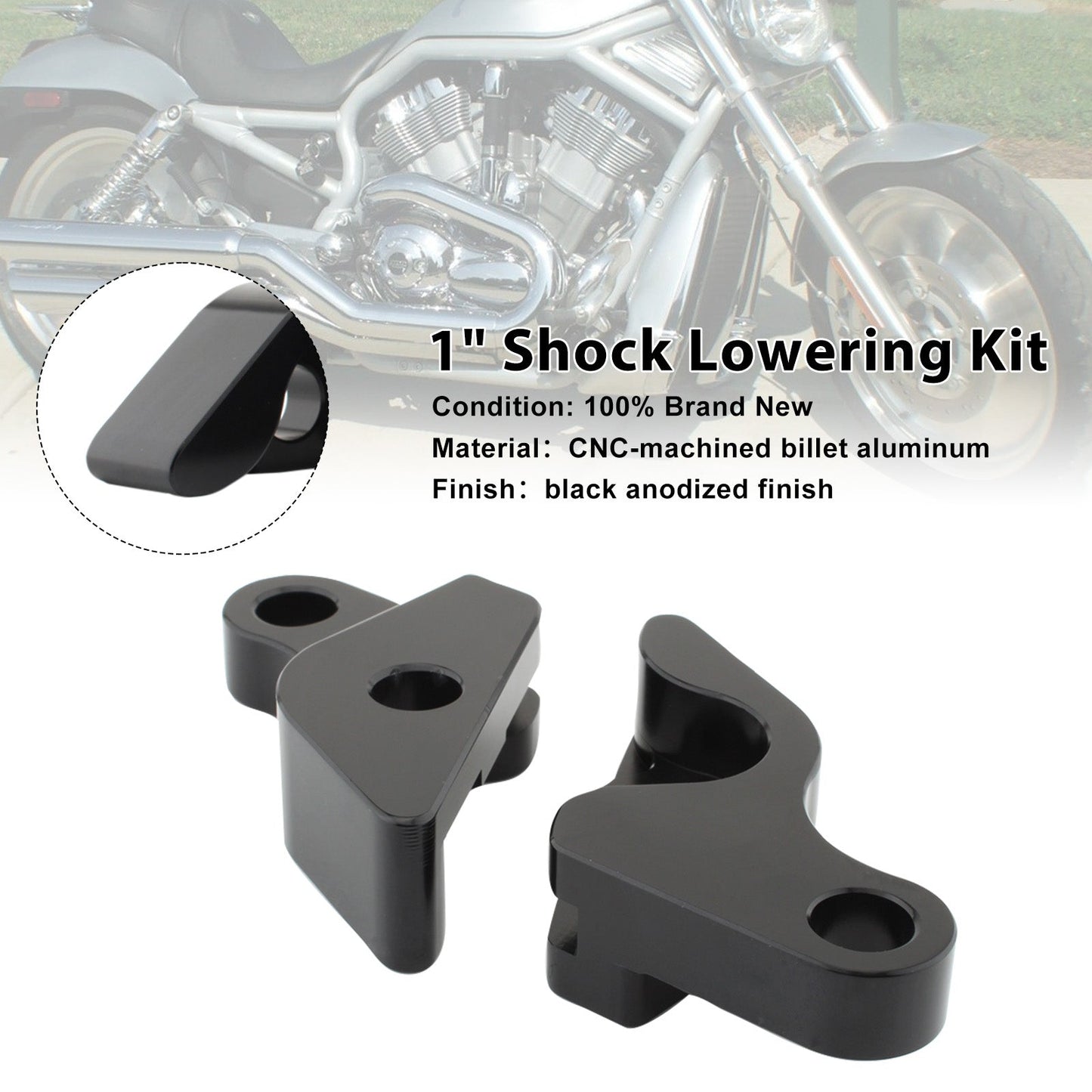 Kit di abbassamento ammortizzatori da 1"" per HARLEY VRSC V-ROD 2007-2017