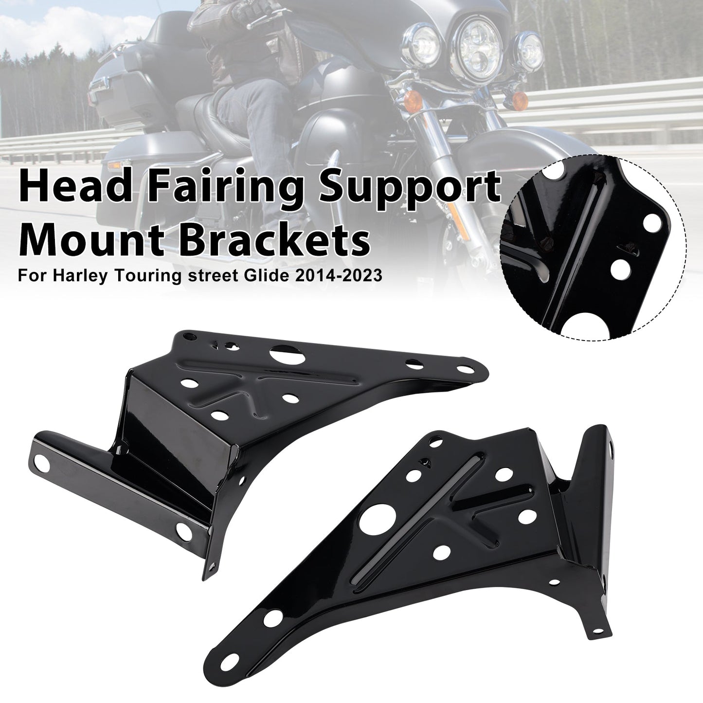 Staffe di montaggio per testa Harley Touring Street Glide 2014-2023 57000169 57000170