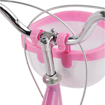 Bicicletta da principessa per bambini da 18" per ragazze, con ruote da allenamento rimovibili, rosa/viola