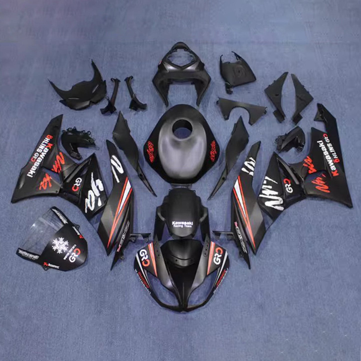 Kit carenatura iniezione in plastica ABS adatto per Kawasaki ZX6R 636 2009-2012