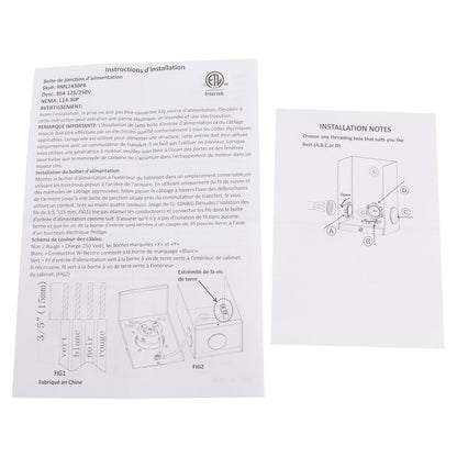 Scatola di ingresso per generatore RV da 30 Ampere NEMA SS2-50P Scatola di ingresso alimentazione 125/250 V