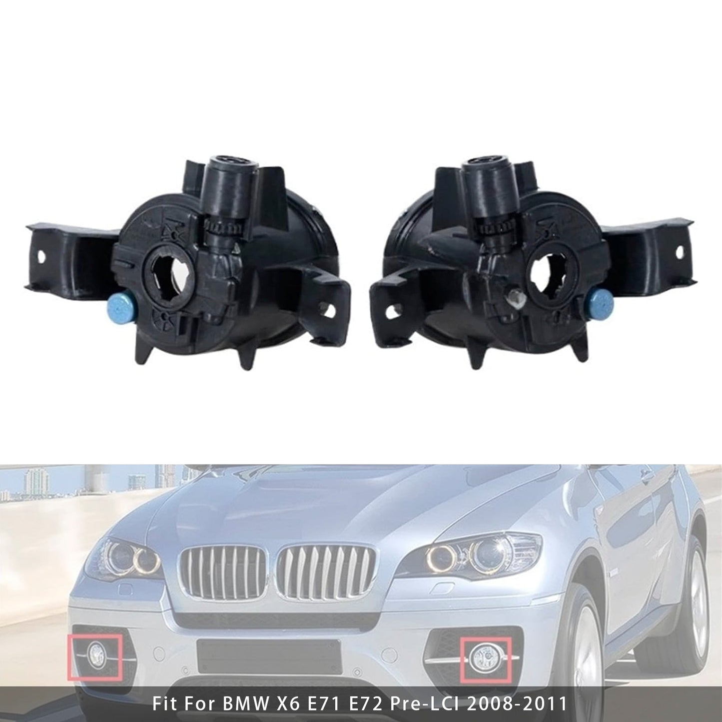Coppia di fari fendinebbia anteriori senza lampadine per BMW X6 E71 E72 2008-2011 63177187631