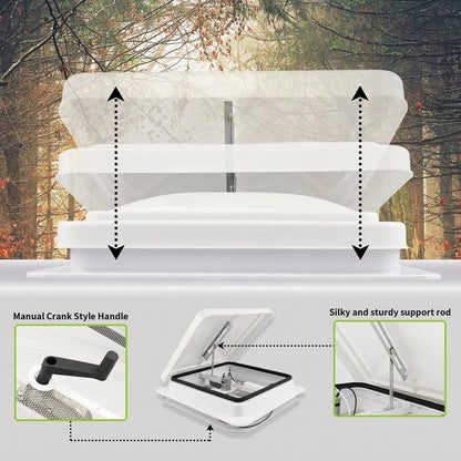 14" Caravan Skylight Roof Vent Remote Control Camper Motorhome RV Aspiratore