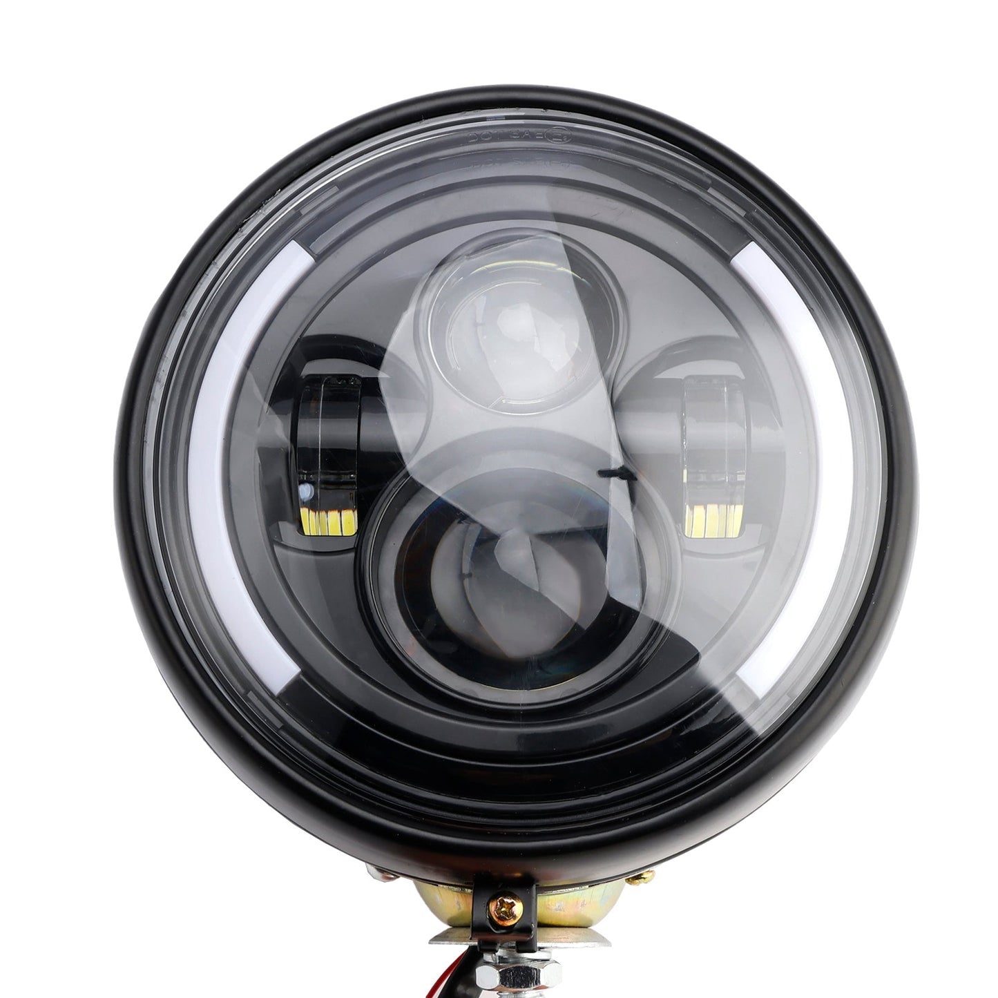 Lampada faro multifunzionale nera personalizzata n. 84 per Bobber Chopper Racer