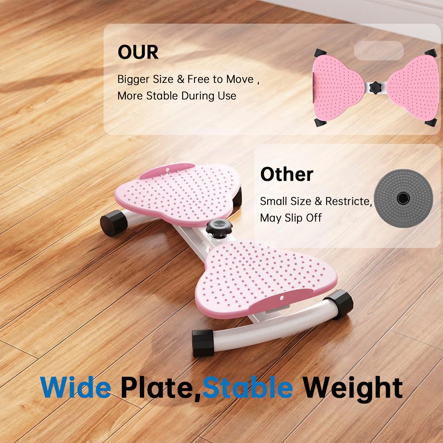 Attrezzatura da allenamento per palestra in casa, antiscivolo, per donne, pancia grassa, rosa/blu, tavola twister addominali, capacità 150 kg e 20 dB, macchina per torcere la vita ultra silenziosa, strumento fitness