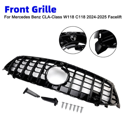 Per Mercedes Classe CLA W118 C118 2024-2025 Griglia paraurti anteriore nera