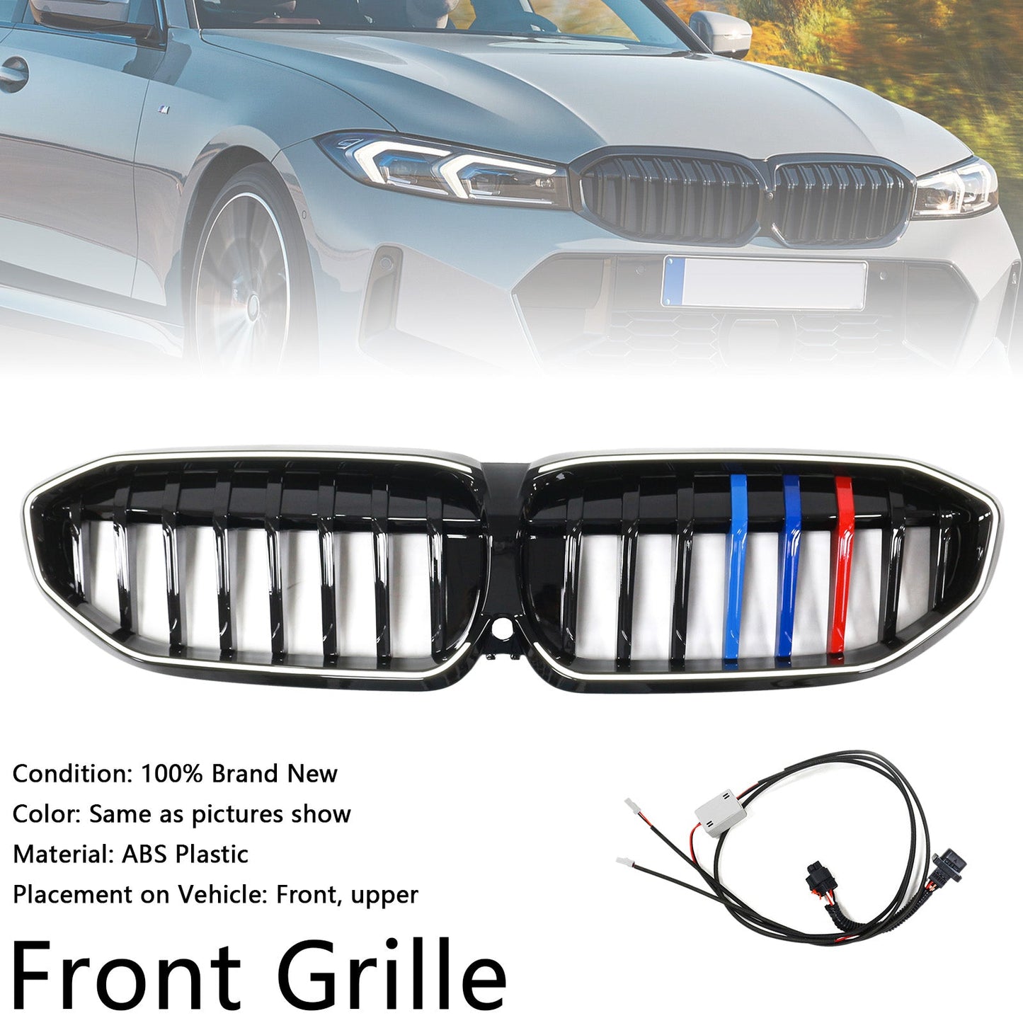 Griglia a rene nera stile M per BMW Serie 3 G20 2019-2022 51138072085
