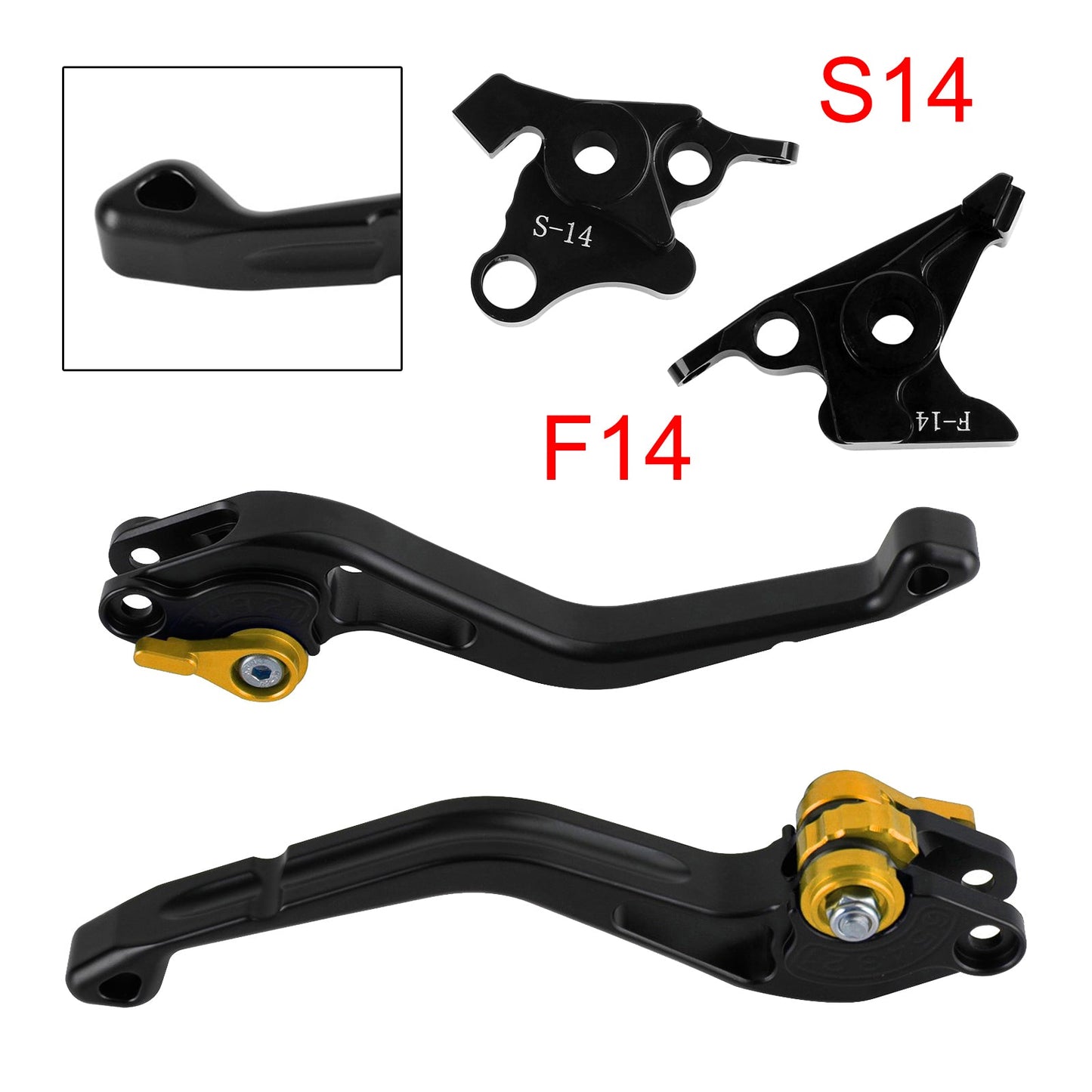 Nuova leva freno e frizione corta compatibile con Suzuki GSF650 GSXR1300 DL1000, colore oro.