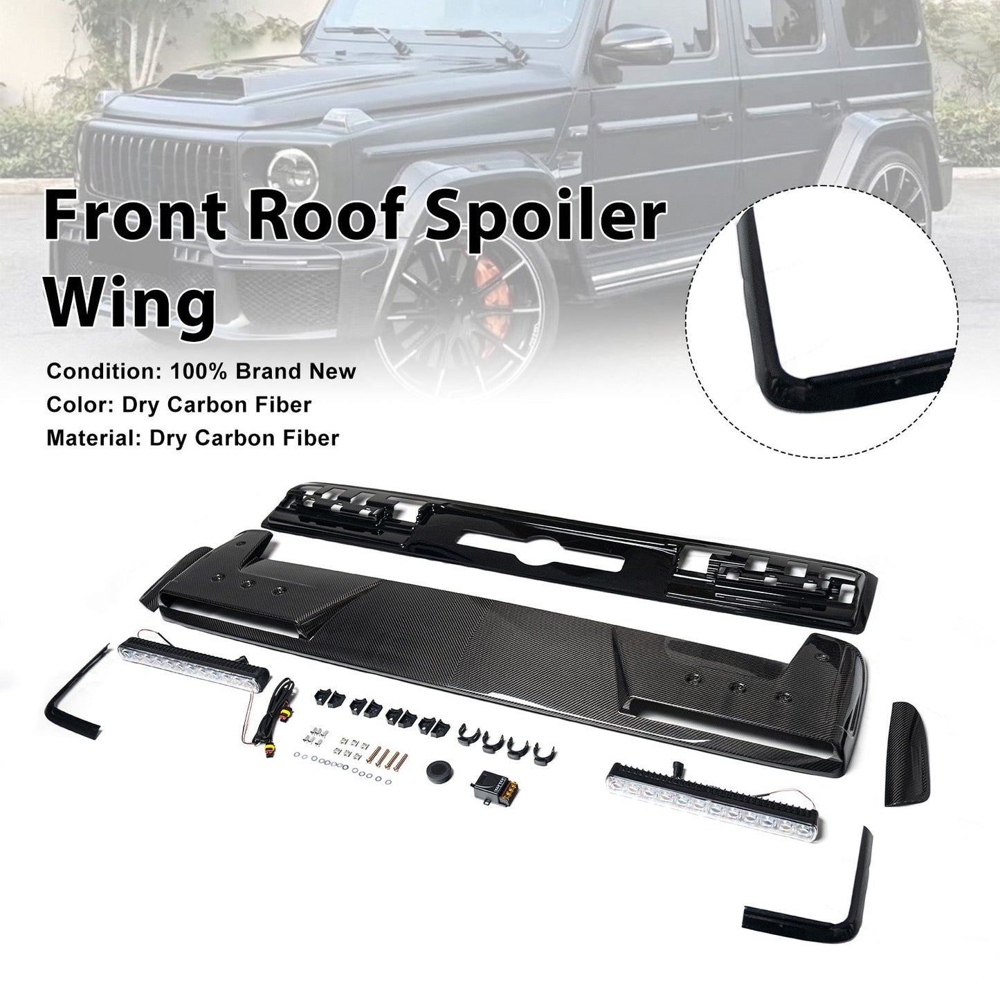 Spoiler anteriore a LED per tetto, compatibile con Mercedes Benz Classe G W465 B800 (modelli dal 2025 in poi).