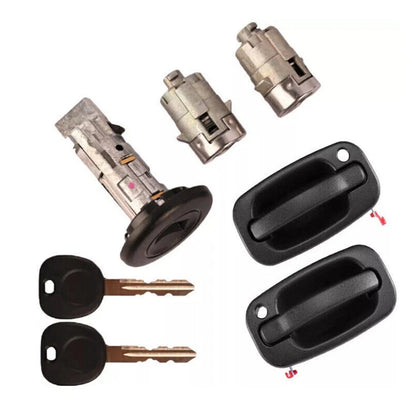 Maniglia esterna per porta e set di 2 serrature per porta e 2 chiavi uguali per GM Chevy 2001-2006