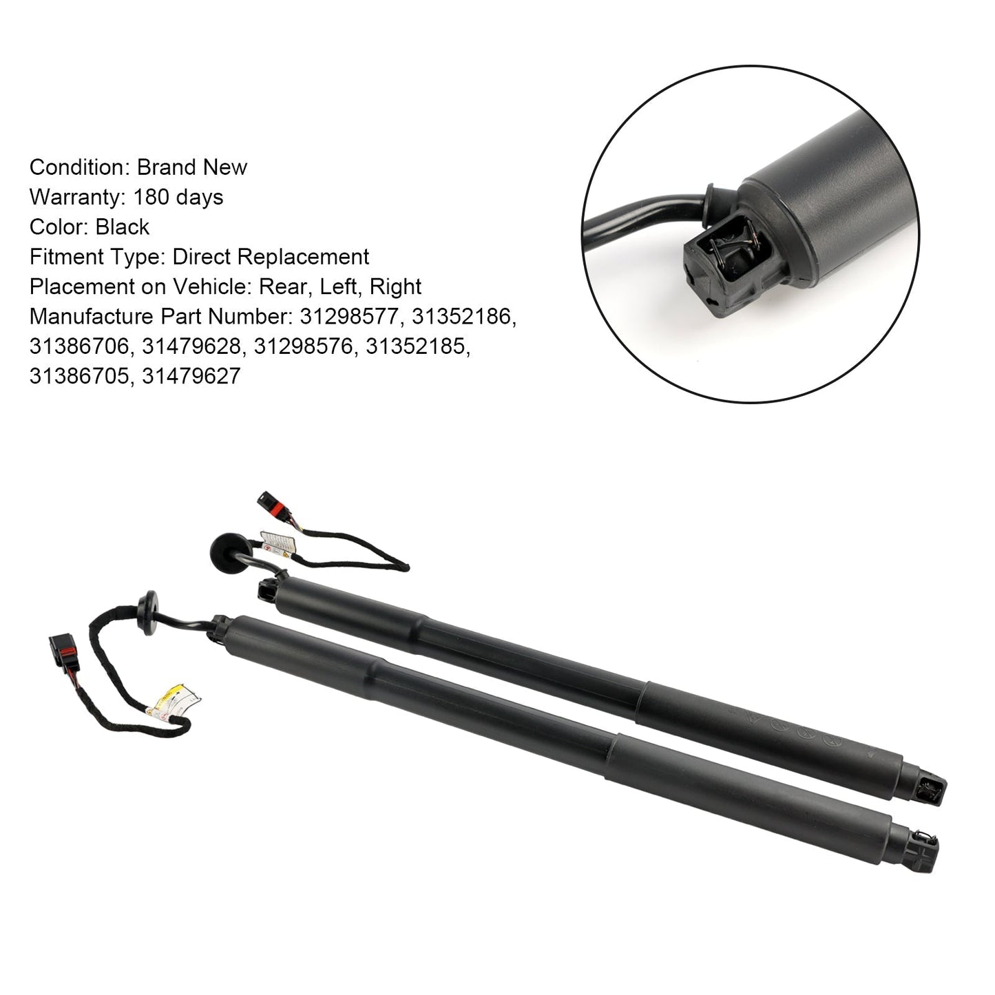 10.2013-12.2015 XC60 I SUV (156) D4 2 PZ Supporto per sollevamento portelloni elettrici 31386705 31386706