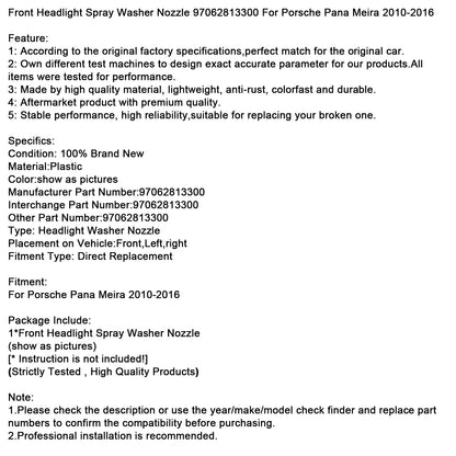 Ugello lavafari anteriori Porsche Pana Meira 2010-2016 97062813300
