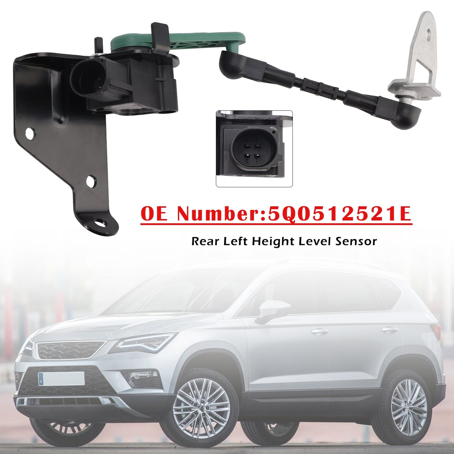 Sensore di livello altezza lato passeggero posteriore sinistro 5Q0512521E per Audi Seat Skoda VW