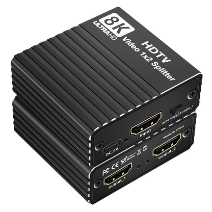 Splitter HDMI 8K 1 a 2 HD2.1 8K60hz/4K120hz/1080P240hz con EDID Splitter 1x2