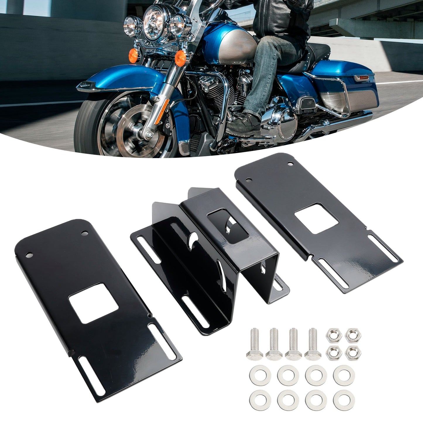 Kit staffe di montaggio carenatura regolabile Harley Touring Road Glide 2004-2013