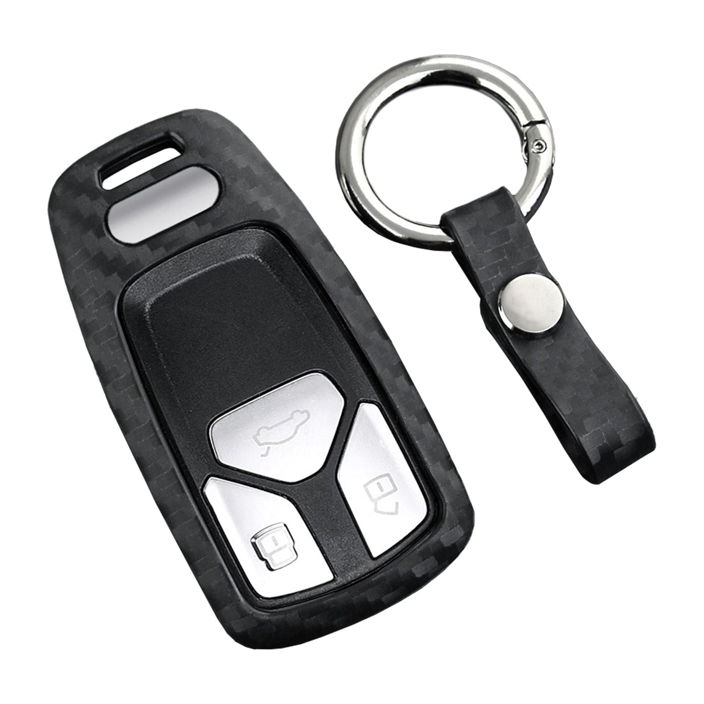 Custodia in pelle e silicone per chiave auto con fibbia per Audi