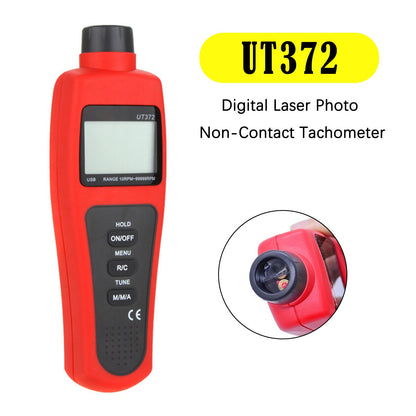 Tachimetro digitale laser senza contatto UT372, misuratore di velocità di rotazione fino a 99999 giri/min.