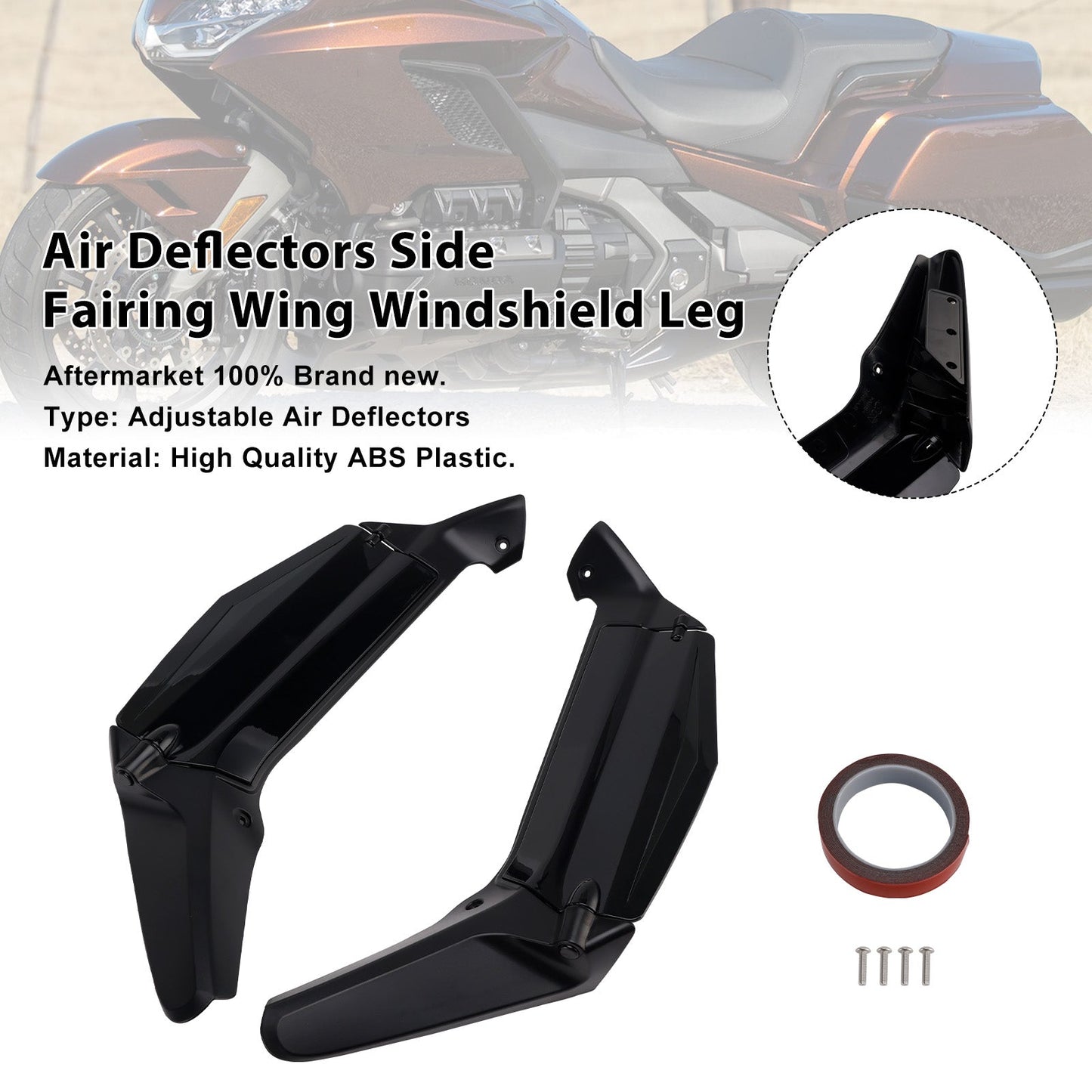 Deflettori aria laterali per carenatura, ala, parabrezza, gamba per Honda Goldwing GL1800 2018-2024
