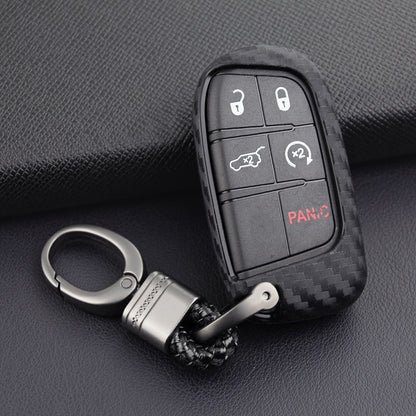 Custodia in similpelle e silicone per chiave auto con fibbia per Jeep