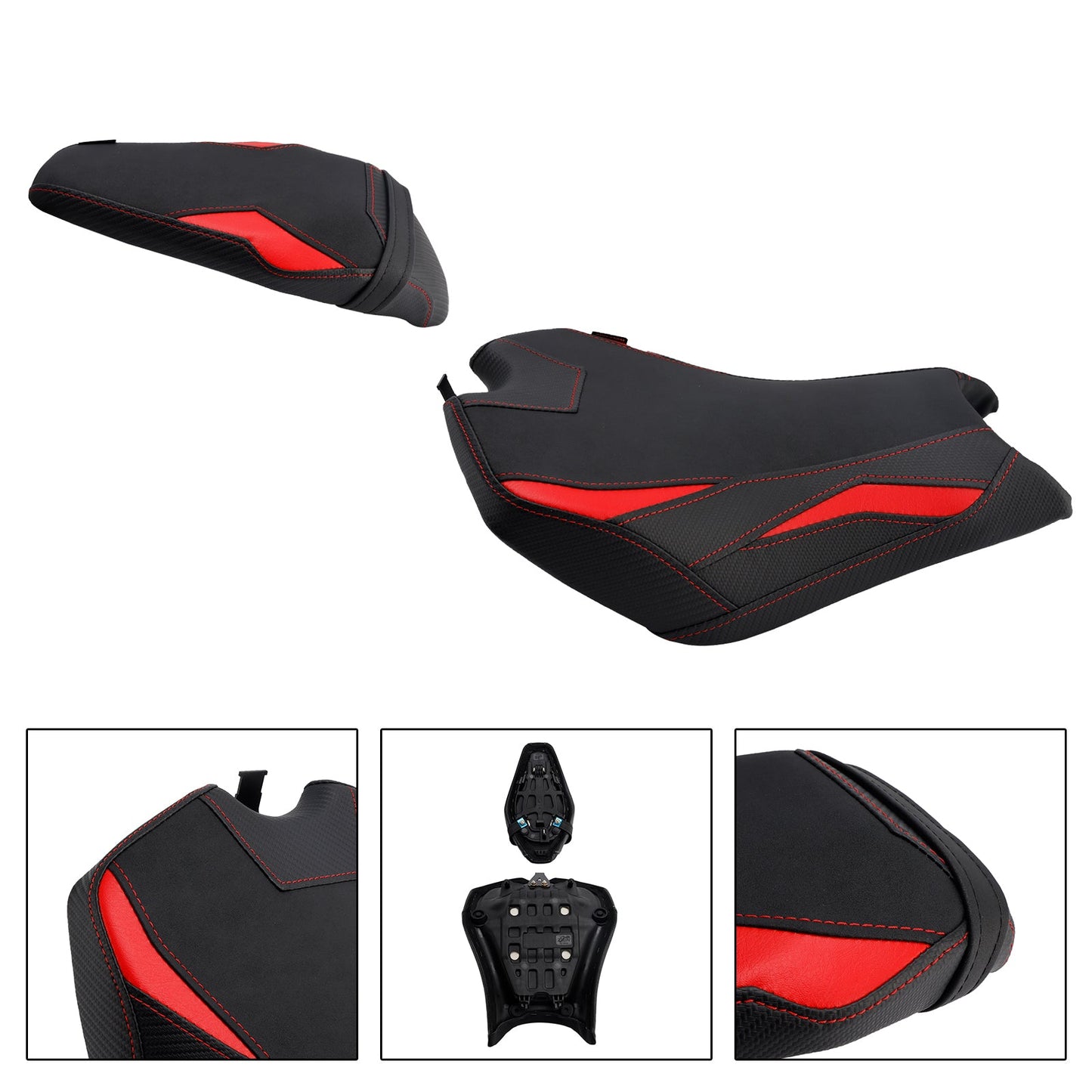 2025 - Kit cuscini passeggero anteriore e posteriore Raider per Kawasaki Z900 Zr900-F, colore rosso.